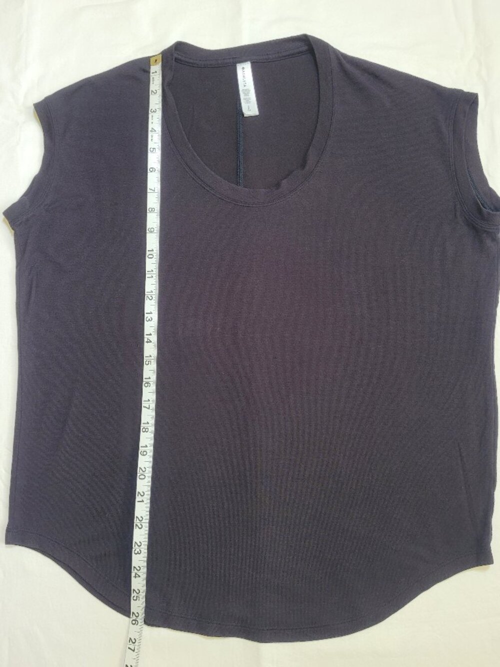Athleta CYA Scoop Neck Cap Sleeve Tee Shirt Black Small Athletic Workout - Picture 5 of 7
